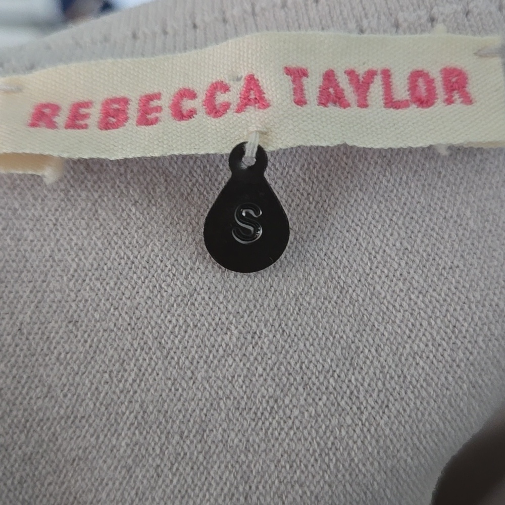 REBECCA TAYLOR Silk Pleated W/ Viscose Blend Top V Neck Midi Dress Gray Sz Small - Picture 11 of 13